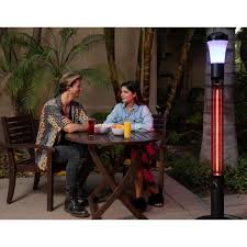 Farenheit 1500 Watt Outdoor Electric Infrared Tower Heater Black With Bluetooth Speaker And Rgb Led Lighting