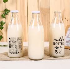 1000 Ml Milk Juice Water Glass Bottle