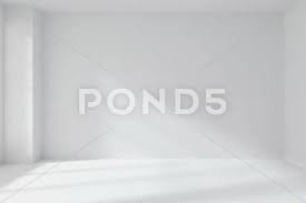Empty White Room Wall With Corner