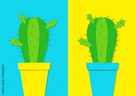 Cactus Icon In Flower Pot Icon Set