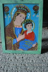 Virgin And Child Icon On Glass Europe