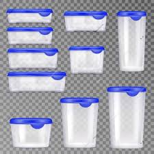 Realistic Plastic Food Containers Icon