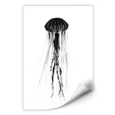 Black Jellyfish Glass Art Wall Art Com