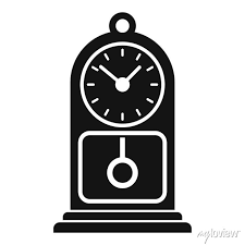 Chalet Pendulum Clock Icon Simple