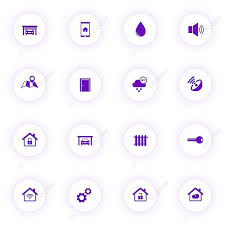 Smart Home Purple Color Vector Icons