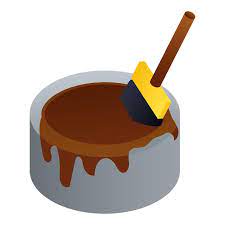 Brown Paint Bucket Icon Isometric Of