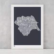 Yorkshire Type Map Yorkshire Word Map