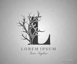 Letter L With Dead Tree Design Logo