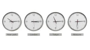 Time Zone Clocks Showing Diffe Time