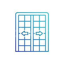 Patio Doors Gradient Linear Vector Icon
