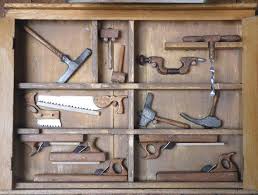 117 Antique Tool Cabinet And Tools