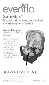 Evenflo Safemax Infant Car Seat Manuel