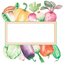 Watercolor Vegetable Frame Clipart
