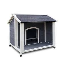 Wooden Gray Large Outdoor Wooden Dog