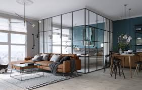 Living Space With A Glass Wall Bedroom