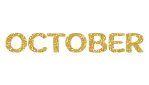 Gold Glitter October Letters Icon