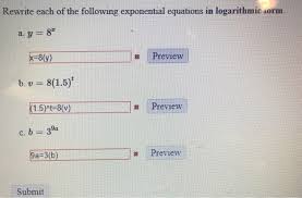 Following Exponential Equations Chegg