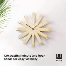 Umbra Ribbonwood Wall Clock 20 25in