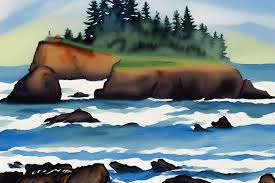 Watercolor Painting Of Lincoln City
