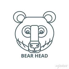 Icon Vector Bear Head Outline Sign