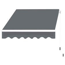 8 Ft W X 7 Ft L Manual Patio Retractable Awnings In Grey