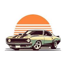 Muscle Car Vector Art Icons And