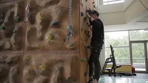 Indoor Climbing Wall Stock Footage