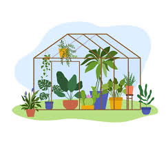 Planting Greenhouse Vector Ilration