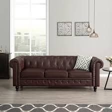 Emery Sofa Hdn Color Espresso Fabric Material Air Leather