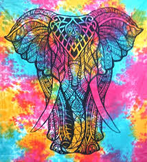 Multi Color Elephant Mandala Tapestry
