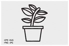 Garden Potted Plant Icon Vector Graphic