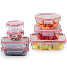 Pyrex Freshlock 14 Piece Mixed Size Glass Food Storage Meal Prep Container Set Airtight Leakproof With Locking Lids For Lunch And Meal Prep