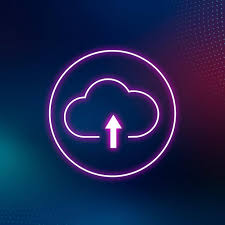Pink Neon Cloud Icon Digital Networking