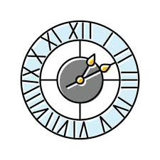 Clock Living Room Color Icon Vector
