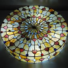 20 Inch Stained Glass Flush Mount