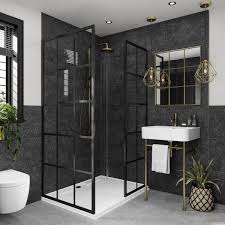 Black Wall Panels Bathroom Wall