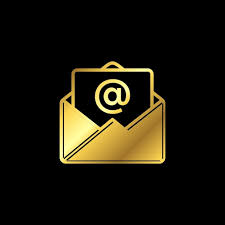 Gold Color Trendy Envelope Icon Vector