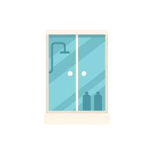 Apartment Shower Cabin Icon Flat Vector