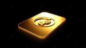 Stylized Golden Credit Card Icon With