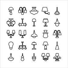 Lamp Icon Set Vector Line For Website