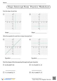 Grade 8 Writing Linear Equations Worksheets