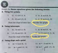 Solved Graph The Linear Equations