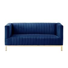 Gold Velvet 2 Seater Tuxedo Sofa