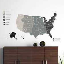 Time Zone Map Mult Color Wall Decal
