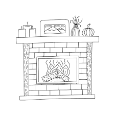 Fireplace Coloring Stock Ilrations
