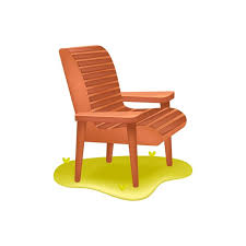 Wooden Chair For Garden 3d Vector