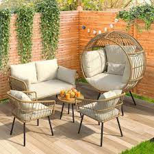 Dextrus Yellow Wicker Patio Outdoor