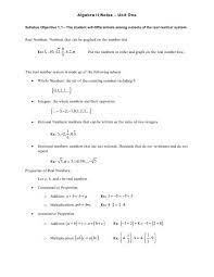 Algebra 2 Ch 1 Notes Hanlon Math