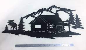 Cabin In The Woods Metal Wall Art