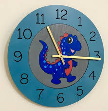 Handmade Kids Dinosaur Wall Clock